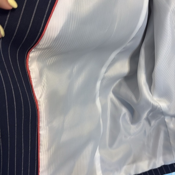 NWT Talbots Blue Pinstripe Blazer Professional Suit Jacket cotton stretch 18W - Picture 11 of 13